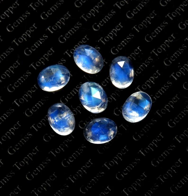Rainbow Moonstone 8x10 mm Oval Rose Cut